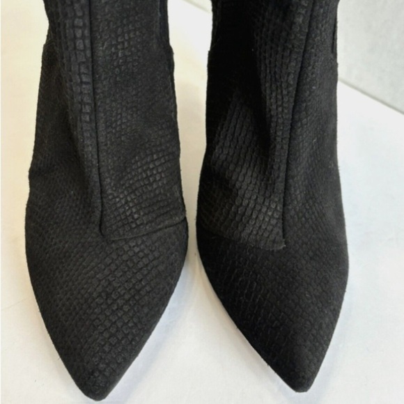 Free People Women’s Boots 8.5 Willa Pointed Toe Black Suede Kitten Heel Y2K - Picture 5 of 10